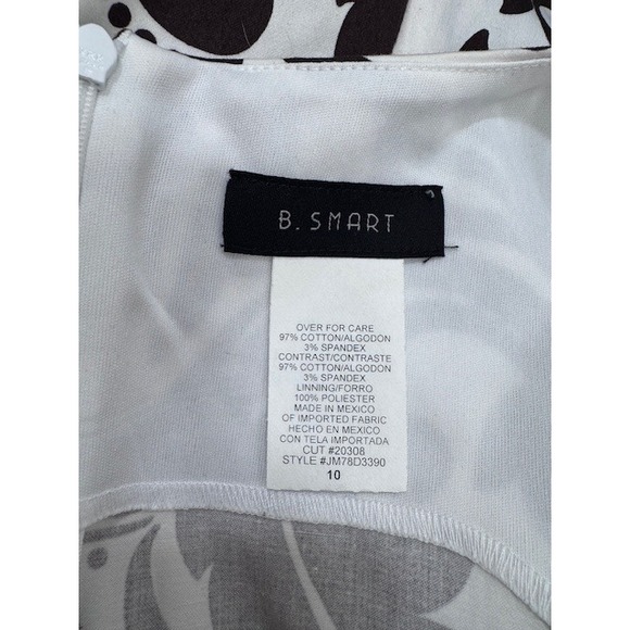 NEW B Smart brown white filagree pattern sleeveless mini‎ business dress Size 10 - Picture 7 of 8